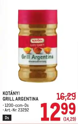 Metro Kotányi grill argentina Angebot