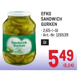 Metro Efko sandwich gurken Angebot