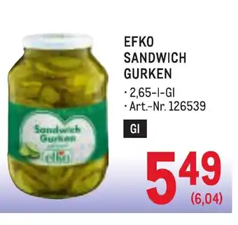 Metro Efko sandwich gurken Angebot
