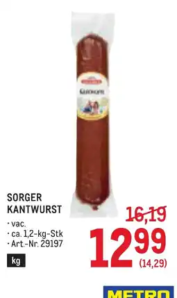 Metro Sorger kantwurst Angebot