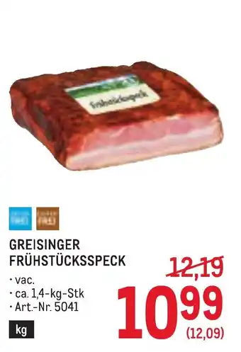 Metro Greisinger frühstücksspeck Angebot