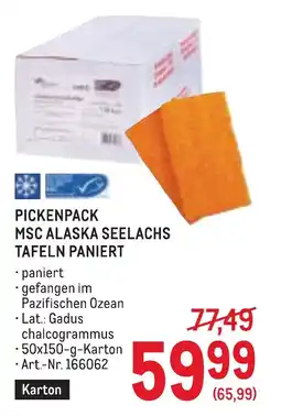 Metro Pickenpack msc alaska seelachs tafeln paniert Angebot