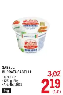 Metro Sabelli burrata sabelli Angebot