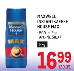 Metro Maxwell instantkaffee house max Angebot