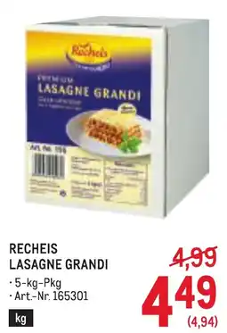 Metro Recheis lasagne grandi Angebot