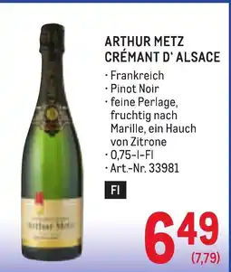 Metro Arthur metz crémant d'alsace Angebot
