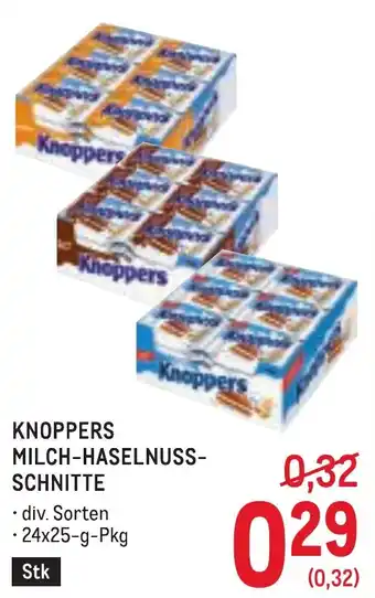 Metro Knoppers milch-haselnuss- schnitte Angebot