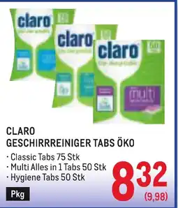 Metro Claro geschirrreiniger tabs öko Angebot
