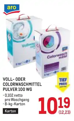 Metro Voll- oder colorwaschmittel pulver Angebot
