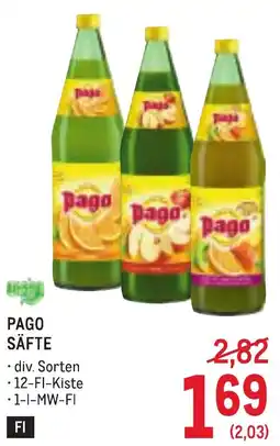 Metro Pago säfte Angebot