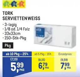 Metro Tork serviettenweiss Angebot