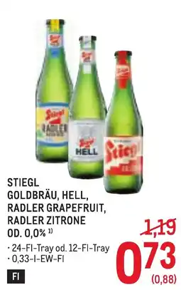 Metro Stiegl goldbräu, hell, radler grapefruit, radler zitrone od. 0.0% Angebot