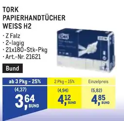 Metro Tork papierhandtücher weiss h2 Angebot