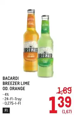 Metro Bacardi breezer lime od. orange Angebot