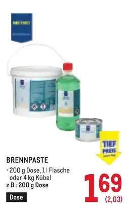 Metro Brennpaste Angebot