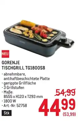 Metro Gorenje tischgrill tg1800sb Angebot