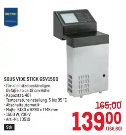 Metro Sous vide stick gsv1500 Angebot