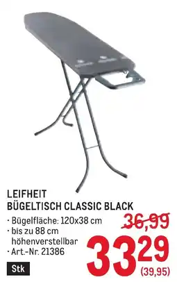 Metro Leifheit bügeltisch classic black Angebot