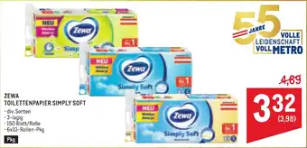 Metro Zewa toilettenpapier simply soft Angebot