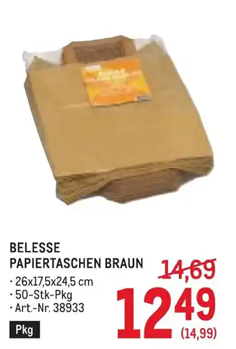 Metro Belesse papiertaschen braun Angebot