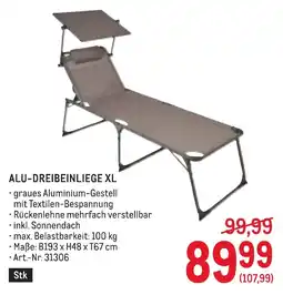 Metro Alu-dreibeinliege xl Angebot