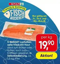 Eurospar S-budget lachsfilet- seite frisch mit haut Angebot