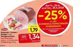 Eurospar Burgunder-, krusten-, spargel- oder heurigenschinken Angebot