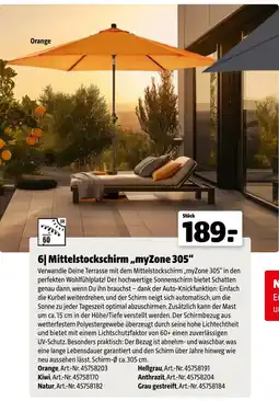 Hagebau Mittelstockschirm myzone 305 Angebot