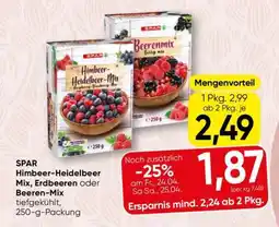 Spar SPAR Himbeer-Heidelbeer Mix, Erdbeeren oder Beeren-Mix Angebot