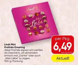 Spar Lindt Mini Pralinés Greeting Angebot