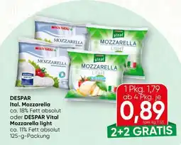 Spar DESPAR Ital. Mozzarella oder DESPAR Vital Mozzarella light Angebot