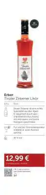 Interspar Erber Tiroler Zirbener Likör Angebot