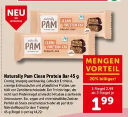 Interspar Naturally Pam Clean Protein Bar 45 g Angebot