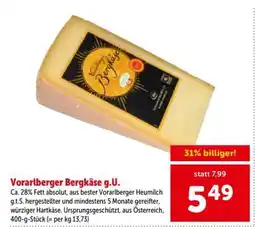 Interspar Vorarlberger Bergkäse g.U Angebot