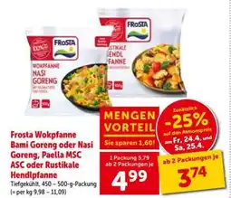 Interspar Frosta Wokpfanne Bami Goreng oder Nasi Goreng, Paella MSC ASC oder Rustikale Hendlpfanne Angebot