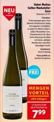 Interspar Huber Markus Gelber Muskateller Zero Angebot
