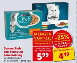 Interspar Gourmet Perle oder Purina One Katzennahrung Angebot