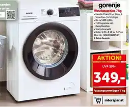 Interspar Gorenje Waschmaschine 7 kg Angebot
