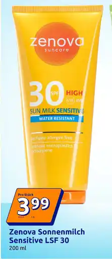 Action Zenova sonnenmilch sensitive lsf 30 Angebot