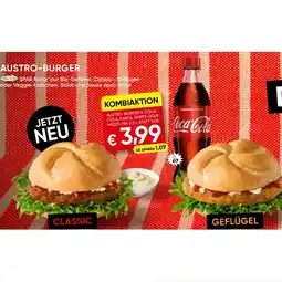 Eurospar AUSTRO-BURGER & COCACOLA, FANTA, SPRITE ODER MEZZO MIX 0,5 L EUROSPAR Angebot