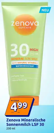 Action Zenova Mineralische Sonnenmilch LSF 30 Angebot