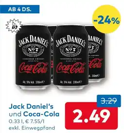 T&G Jack Daniel's und Coca-Cola T&G Angebot