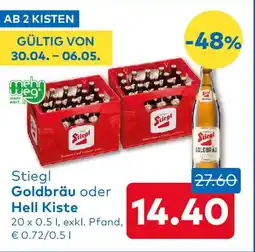 T&G Stiegl Goldbräu oder Hell Kiste Angebot