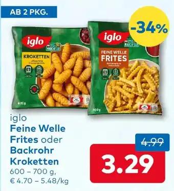 Iglo feine welle frites oder backrohr kroketten
