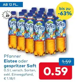 T&G Pfanner Eistee oder gespritzter Saft Angebot