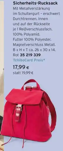 Tchibo Eduscho Sicherheits-Rucksack Angebot