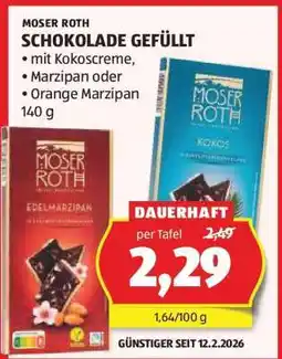 Hofer MOSER ROTH SCHOKOLADE GEFÜLLT Angebot