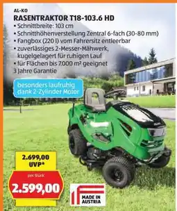 Hofer RASENTRAKTOR T18-103.6 HD Angebot