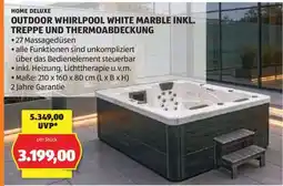 Hofer OUTDOOR WHIRLPOOL WHITE MARBLE INKL. TREPPE UND THERMOABDECKUNG Angebot