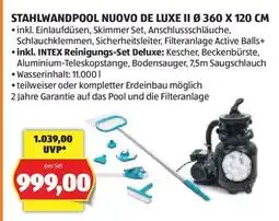 Hofer STAHLWANDPOOL NUOVO DE LUXE II Ø 360 X 120 CM Angebot
